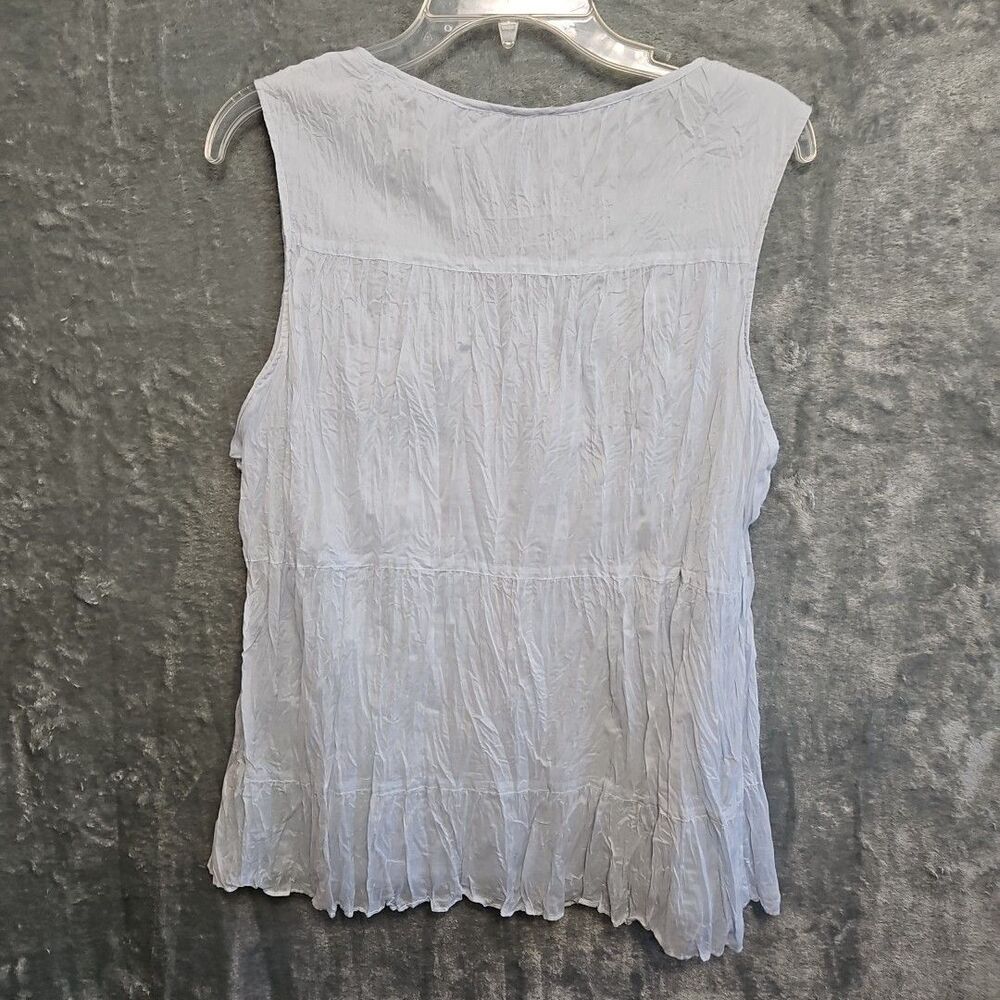 Talbots Women's Sz Lg Gray Sleeveless Blouse shell lined cotton lightweight - Picture 9 of 11